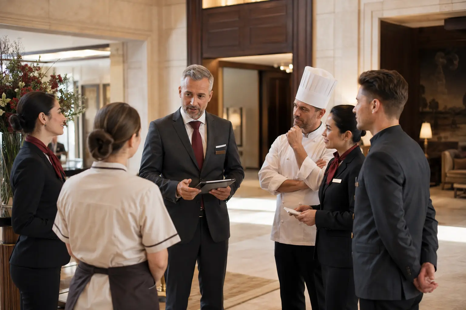 Hospitality team at work